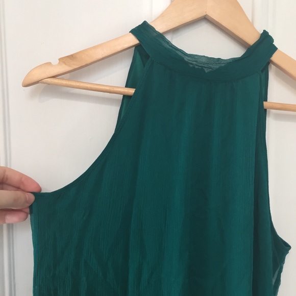 Emerald Green Dynamite Chiffon Halter Mini Dress - Picture 3 of 5